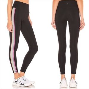 Spiritual Gangster Perfect Rainbow Stripe Leggings Black Size S